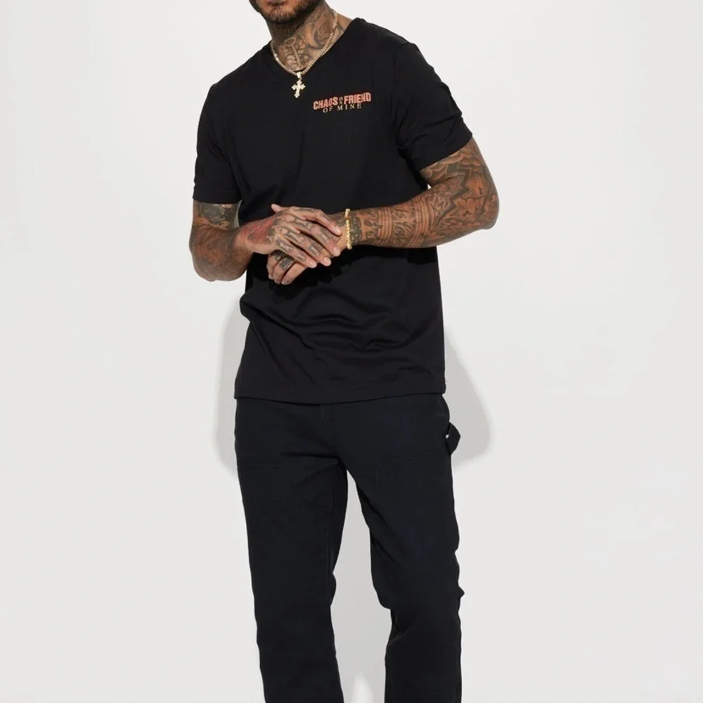 Chaos is a friend short sleeve tee – Black